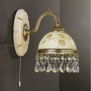 Бра с выключателем A.6906/1 Reccagni Angelo 6906 A 6906/1 листья с подвесками