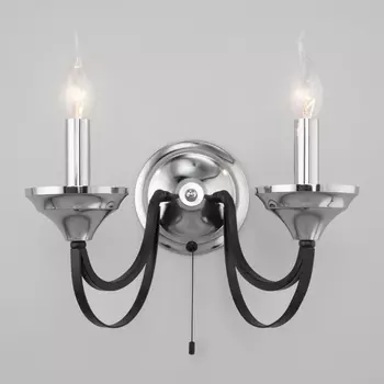 Бра с выключателем 60098/2 Eurosvet Lazzaro хром в виде свечи