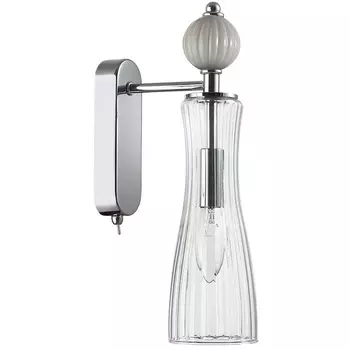 Бра с выключателем Lumion Emily 8269/1W хром/серый/прозрачный, металл/керамика/стекло Е14 1*40W 220V