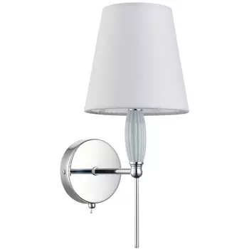 Бра с выключателем Lumion Karmen 8279/1W хром/серый, металл/керамика/текстиль Е14 1*40W 220V