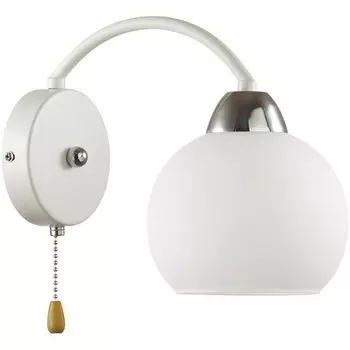 Бра с выключателем Lumion Kodi 5647/1W белый, хром E27 1*60W 220V