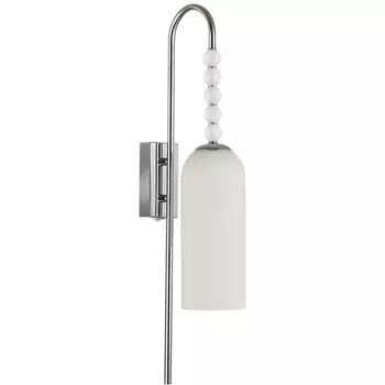 Бра с выключателем Lumion Tracy 8270/1W хром/белый, металл/стекло Е14 1*40W 220V