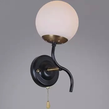 Бра с выключателем Reluce 36364-0.2-01 BK+COP в форме шара