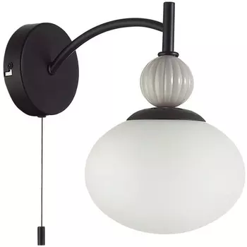 Бра с выключателем сонетка Lumion Gloriya 8273/1W черный/серый/белый, металл/керамика/стекло Е14 1*40W 220V
