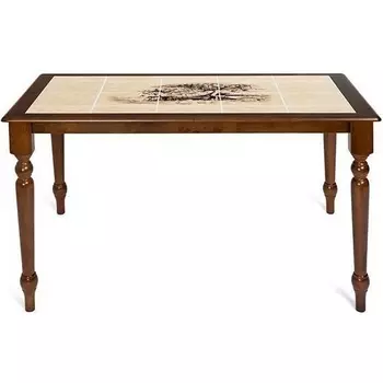 CT 3045P Стол с плиткой Тёмный Дуб (дерево гевея/плитка) (Tetchair)