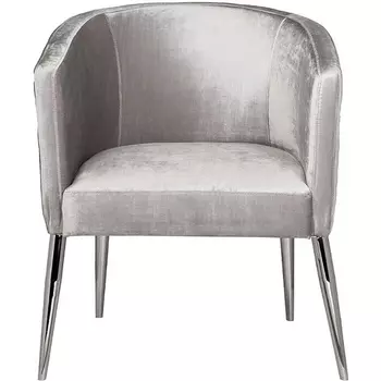 Cтул велюр серый/хром 67*67*80см Garda Decor арт.GY-08200