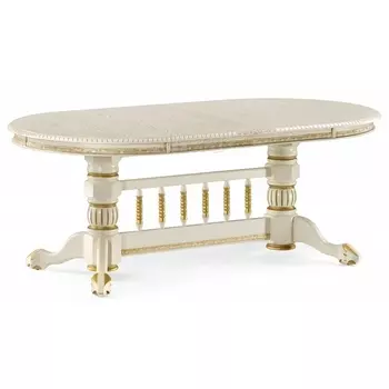 Деревянный стол Woodville Кантри крем / патина золото 450824