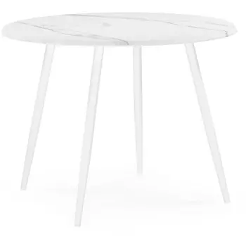 Деревянный стол Notta Абилин 100х76 мрамор белый / белый матовый 520595