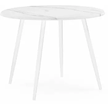 Деревянный стол Notta Абилин 90х76 мрамор белый / белый матовый 520594