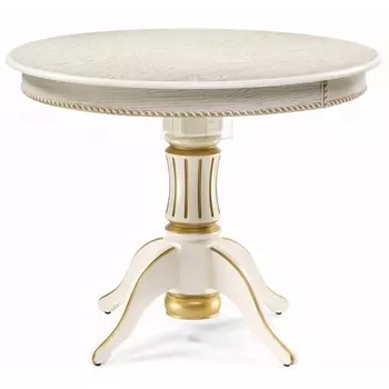 Деревянный стол Woodville Павия 100 крем с золотой патиной 450818