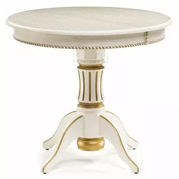 Деревянный стол Woodville Павия крем с золотой патиной 450817