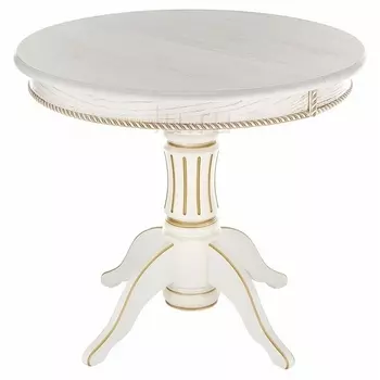 Деревянный стол Woodville Павия молочный / патина золото 406082