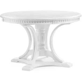 Деревянный стол Woodville Нозеан белый / серебро 543578