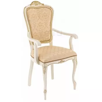 Кресло Woodville Руджеро патина золото / бежевый 318606