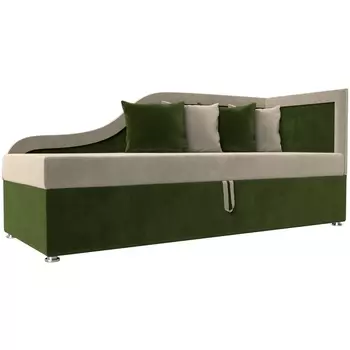 Детский диван Дюна правый угол (Микровельвет бежевый) Лига Диванов 113606