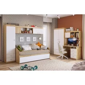 Детский гарнитур Форсаж К2 Mebelson (Дуб золотой,Белый) арт.К2Форсаж.2725