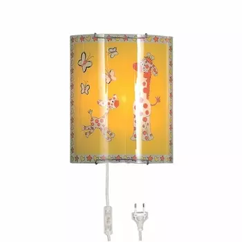 Детский настенный светильник с выключателем и жирафом с бабочками Citilux CL921 CL921001W