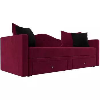 Детский прямой диван Дориан (Микровельвет красный) Лига Диванов 113729