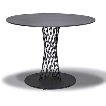 "Диего" обеденный стол из HPL круглый ?90см, цвет "серый гранит" 4SIS арт.УТ-00009297