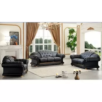 Диван (2-х местный) черный ESF Versace-2 black 19