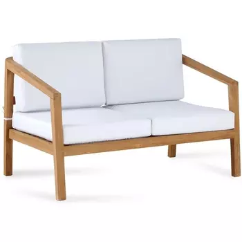 Диван 2-х местный с подушками Augusto (Массив тика,Ткань/Бежевый) ОГОГО Обстановочка! арт.889249