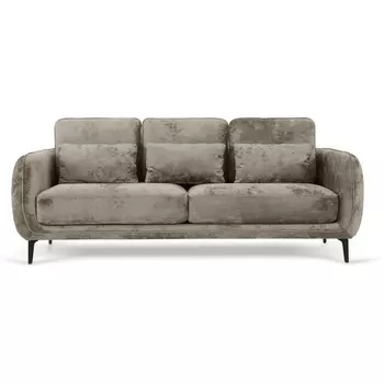 Диван Amsterdam трехместный ОГОГО (арт.786590), (Ткань,Велюр/Светло-коричневый) ОГОГО Обстановочка!