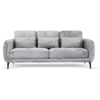 Диван Amsterdam трехместный ОГОГО (арт.786598), (Ткань,Велюр/Светло-серый) ОГОГО Обстановочка!