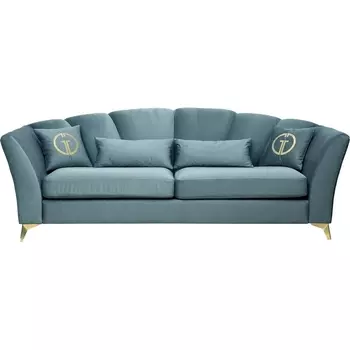 Диван Annette трехместный без мех,велюр бирюз.Colt1004/зол 250*100*95 Garda Decor арт.ANNETTE-3-2K-Colt1004