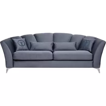 Диван Annette трехместный без мех,велюр сапфир Colt1006/хром 250*100*95 Garda Decor арт.ANNETTE-3-2K-Colt1006