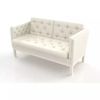 Диван Arsko Айверс М беленый дуб белый кожзам