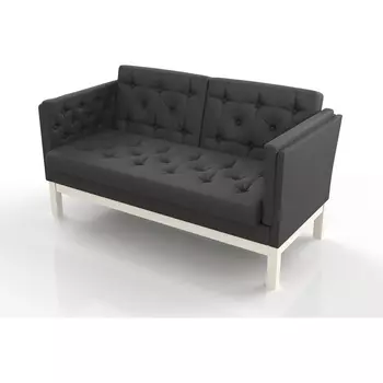 Диван Arsko Айверс М беленый дуб черная рогожка