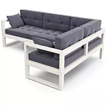 Диван Arsko Астер У беленый дуб серый велюр