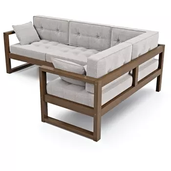 Диван Arsko Астер У орех серая рогожка