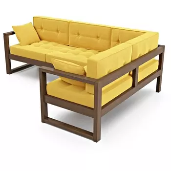 Диван Arsko Астер У орех желтый велюр