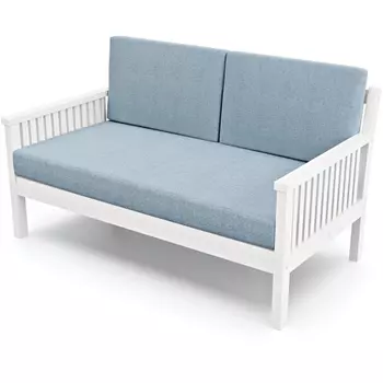 Диван Arsko Норман М белая эмаль голубая рогожка