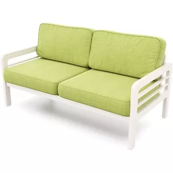 Диван Arsko прямой Бергер Б беленый дуб рогожка зеленая