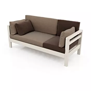 Диван Arsko прямой Домино Б беленый дуб велюр светло-коричневый/темно-коричневый