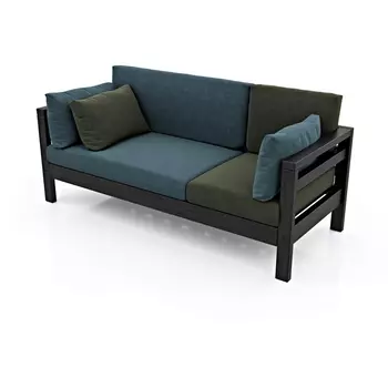 Диван Arsko прямой Домино Б венге велюр голубой/зеленый