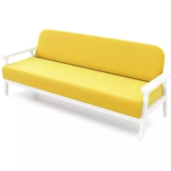 Диван Arsko прямой Флори Б белая эмаль велюр желтый