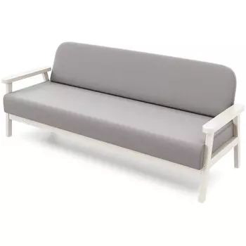 Диван Arsko прямой Флори Б беленый дуб велюр серый