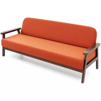 Диван Arsko прямой Флори Б орех велюр оранжевый