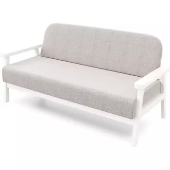 Диван Arsko прямой Флори М белая эмаль рогожка серая