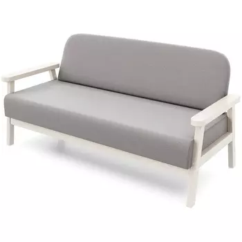 Диван Arsko прямой Флори М беленый дуб велюр серый