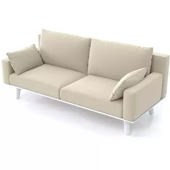 Диван Arsko прямой Колин белая эмаль велюр молочный