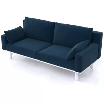 Диван Arsko прямой Колин белая эмаль велюр синий