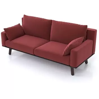 Диван Arsko прямой Колин орех велюр красный