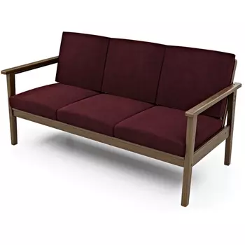 Диван Arsko прямой Лориан Б орех велюр бордовый