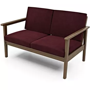 Диван Arsko прямой Лориан М орех велюр бордовый