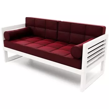 Диван Arsko прямой Сега Б белая эмаль велюр бордовый