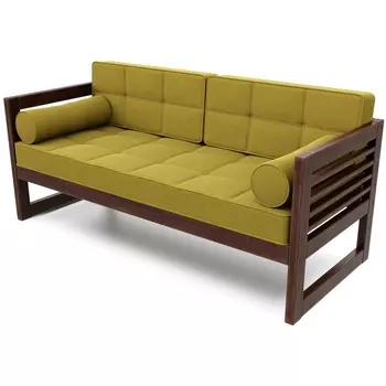 Диван Arsko прямой Сега Б орех рогожка горчичная